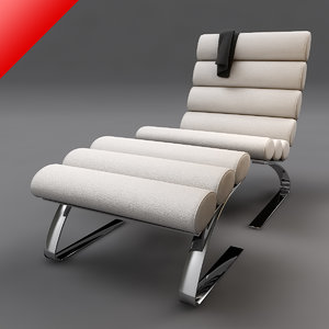 sinus lounge chair ottoman 3d model