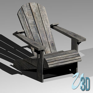 3d weathered adirondack chair model