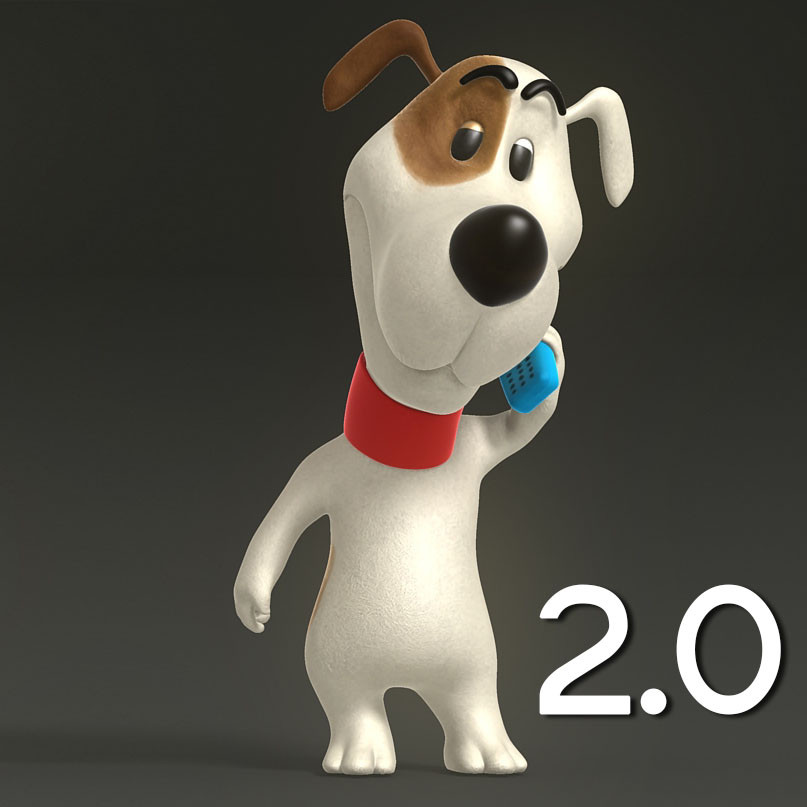 2 cartoon dog 3d model