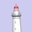 3d model lighthouse red