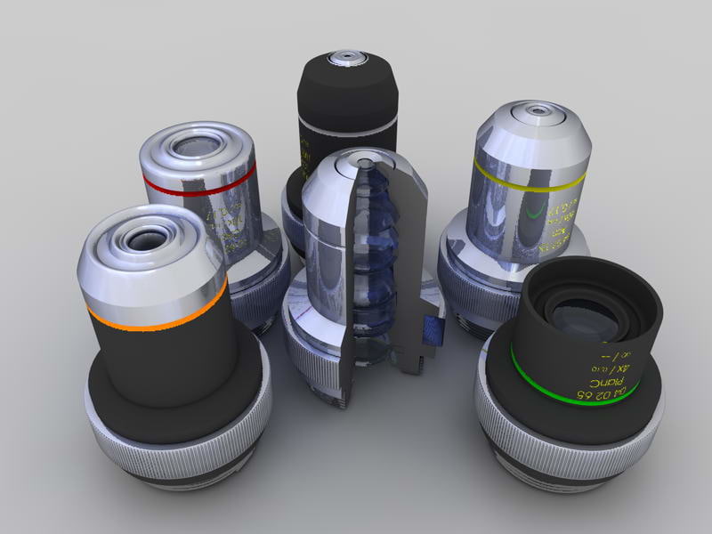 microscope objectives 3d model