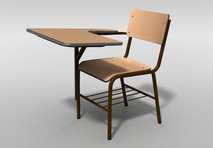 3dsmax school chair desk