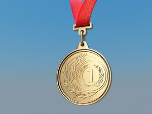 3d model golden medal gold
