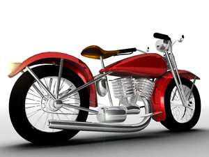 maya cartoon motocycle
