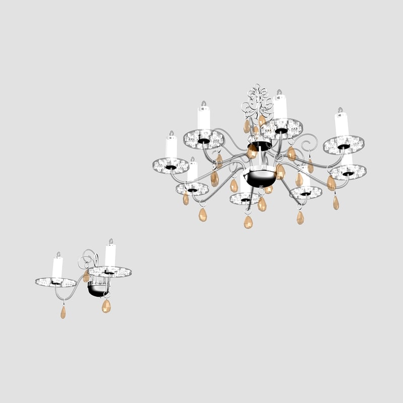 3d model making light chandelier wall lamp