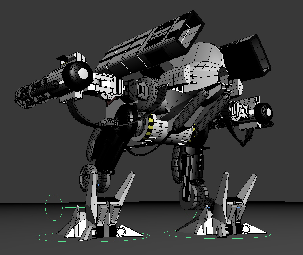 3d mech guns rocket