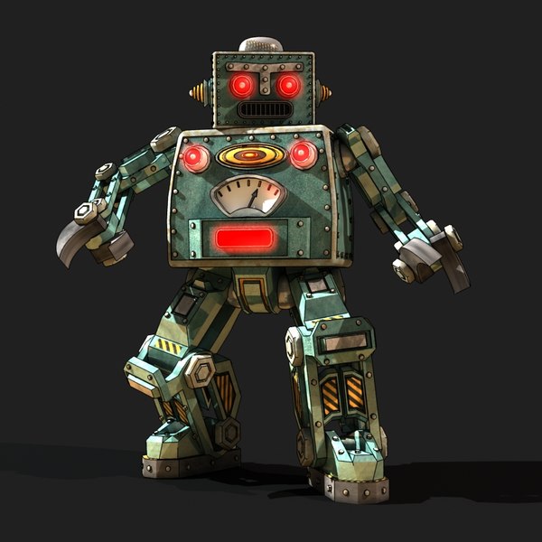 レトロロボットウォーキング3dモデル Turbosquid