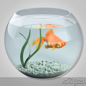 3dsmax aquarium gold fish