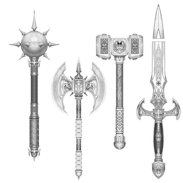 Fantasy Medieval Weapons 3d Model