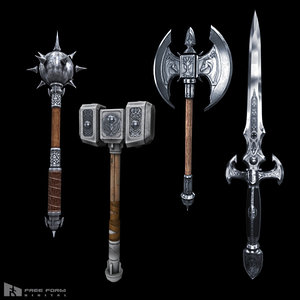 fantasy medieval weapons 3d model
