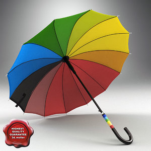 rainbow umbrella 3d c4d