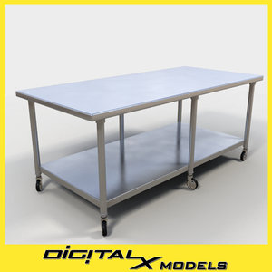 3d model commercial food prep table