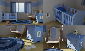 cartoon baby nursery 3d model