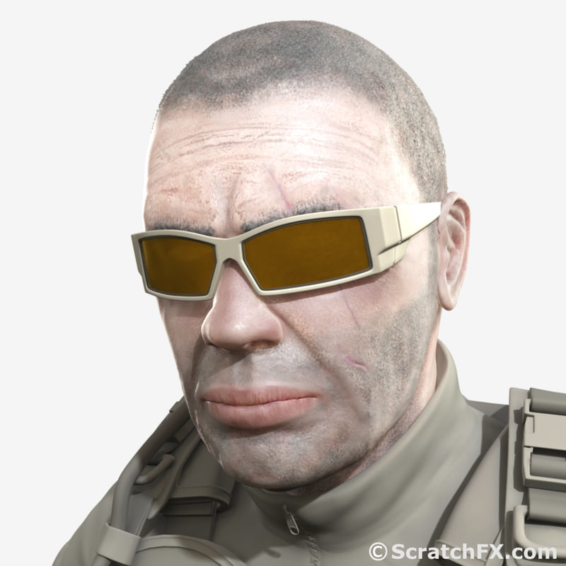 military shooting sunglasses glasses 3d max