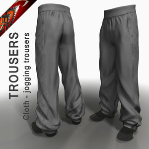 cloth jogging trousers 3d model
