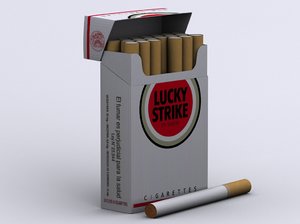 lucky strike cigarettes box 3d model