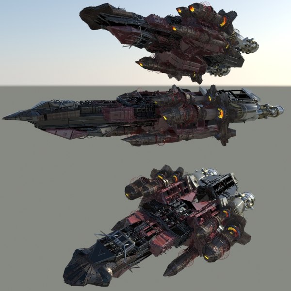 3d model fighter ship space