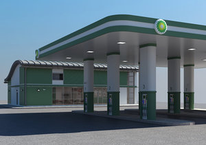 3d model gas station