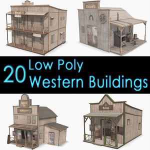 3d western buildings