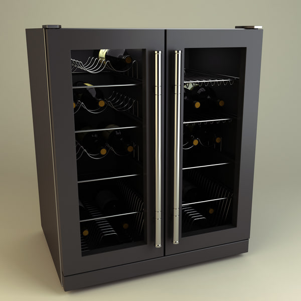 3dsmax large wine chiller fridge