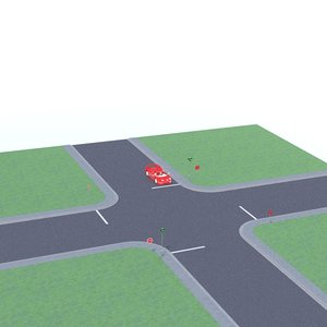 3d 4 way intersection
