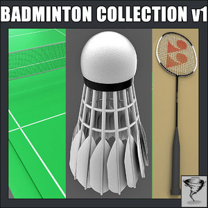 3d badminton racket shuttlecock