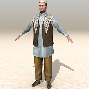 arab afghani casual 04 3d model