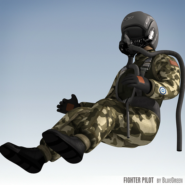 fighter pilot 3d model