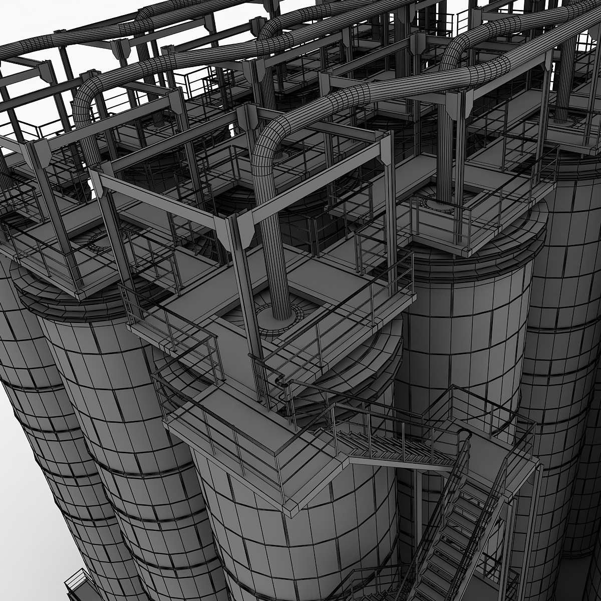 industrial silo 02 3d model