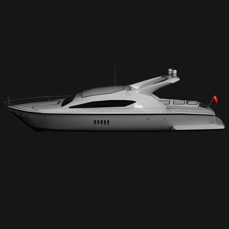 small yacht 3d model