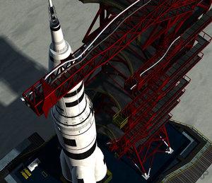 launch platform rocket 3d model
