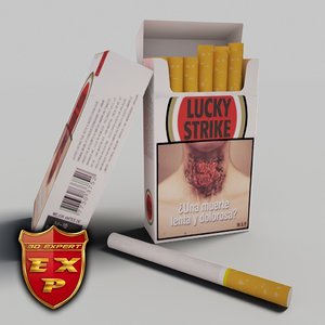 3dsmax lucky strike pack cigarettes