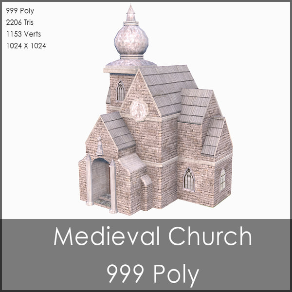 3d medieval church