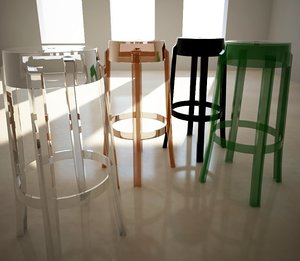 3d 3ds stool charles ghost philippe starck