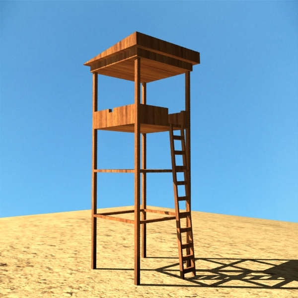 警卫塔3d模型