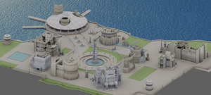 city sci-fi environment 3d model