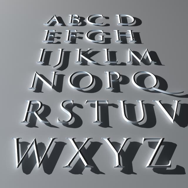 3d model capitalis monumentalis font