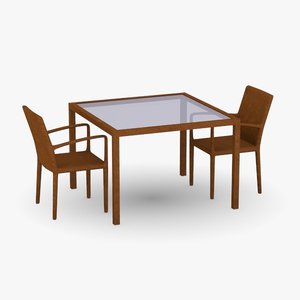 table chairs 3d obj