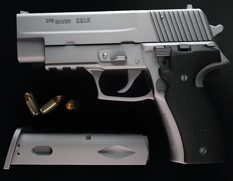 sig-sauer p226 gun 3d max