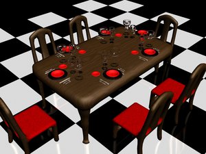 free dinner table 3d model