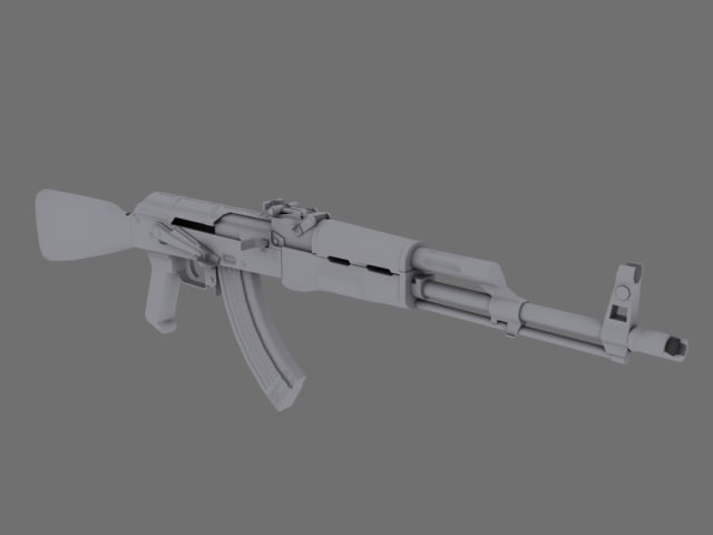 3d akm assault rifle