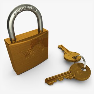 3d padlock key model