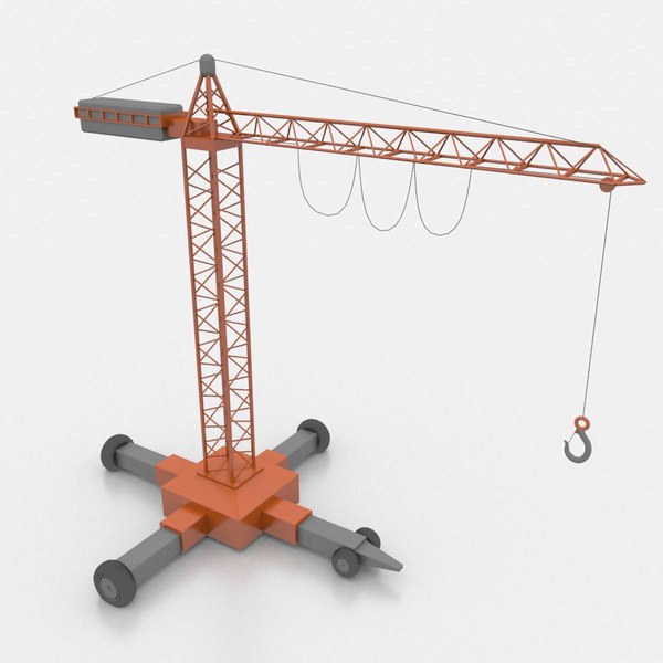 wooden toy crane 3d model