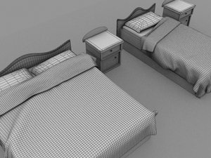 3d model double bed