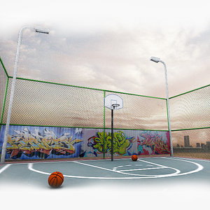photorealistic basketball court 3ds