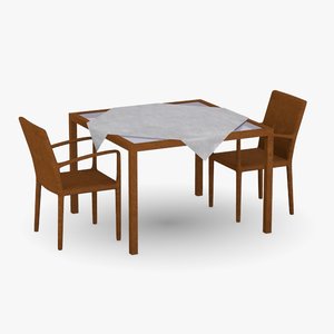 table chairs 3d model