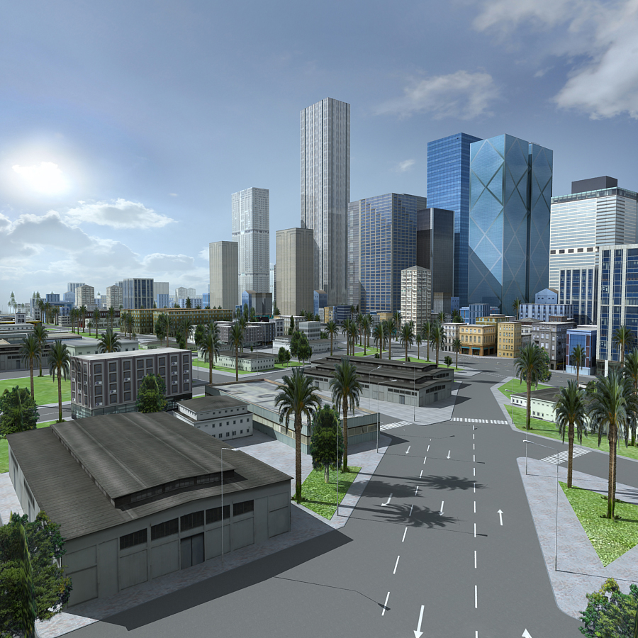 city street los angeles 3d model