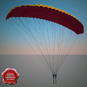 paragliding modelled drop 3d 3ds