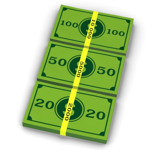 cartoon money bills packs 3d model