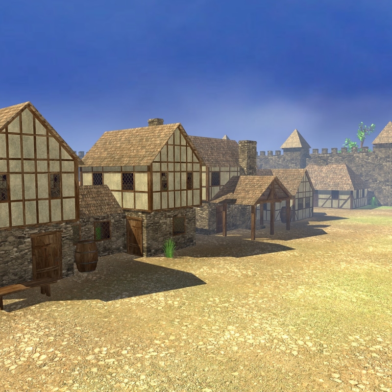 3d medieval town model